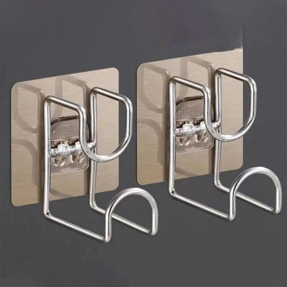 Stainless Steel Adhesive Wall Hook – No-Drill Kitchen & Bathroom Organizer (1/2/4/6 Pcs)