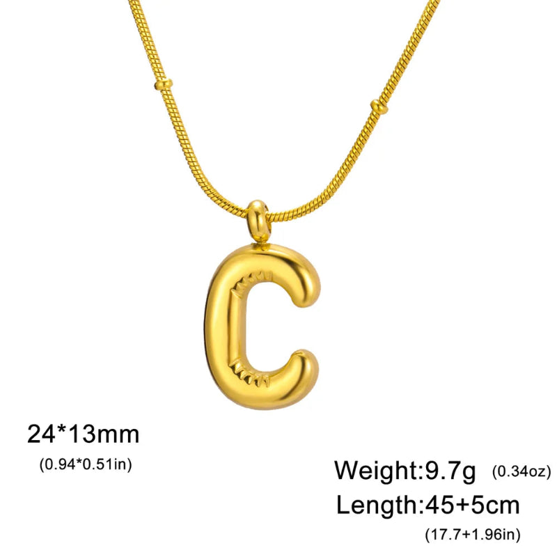 Bubble Initial Necklace