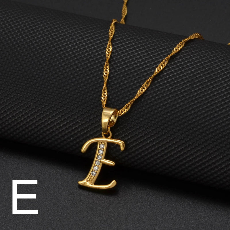 Cubic Zirconia Initial Necklace