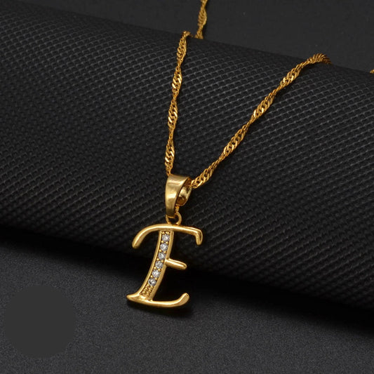Cubic Zirconia Initial E Necklace