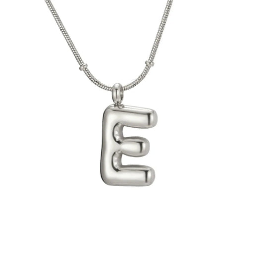 Bubble Initial E Necklace