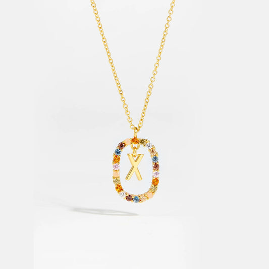 Feminine Initial Alphabet X Necklace