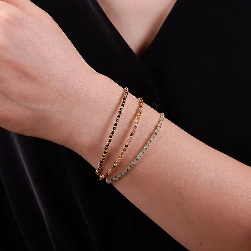 Natural Pearl Turquoise Tourmaline Strand Bracelet