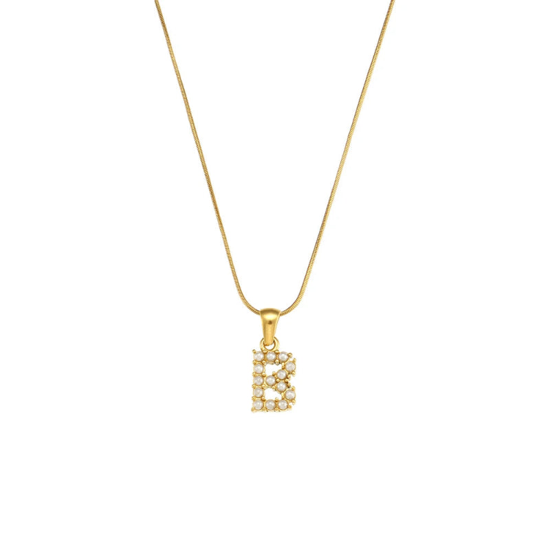 Pearl Initial Necklace