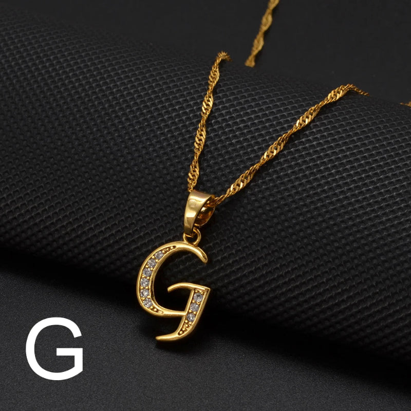 Cubic Zirconia Initial Necklace