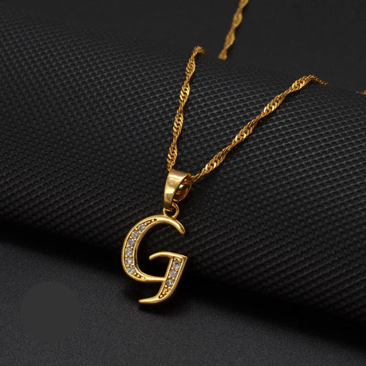 Cubic Zirconia Initial G Necklace