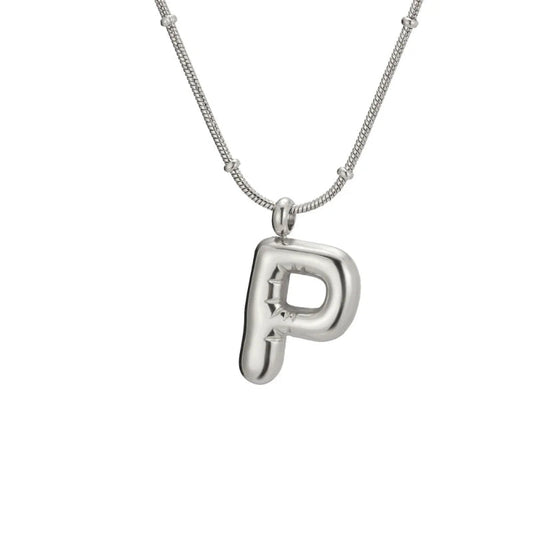 Bubble Initial P Necklace