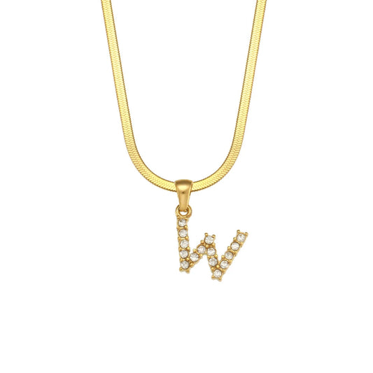 Dazzling Initial W Necklace