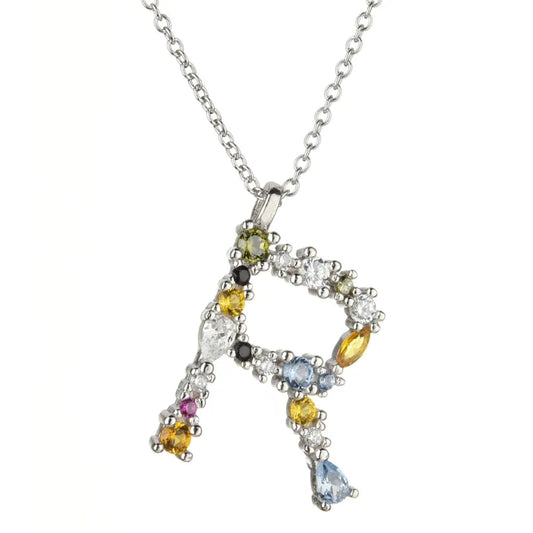 Colorful Initial R Necklace
