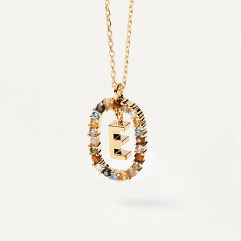 Coloured Zircon Letter Necklace
