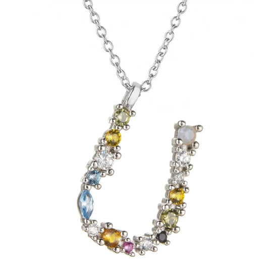 Colorful Initial U Necklace