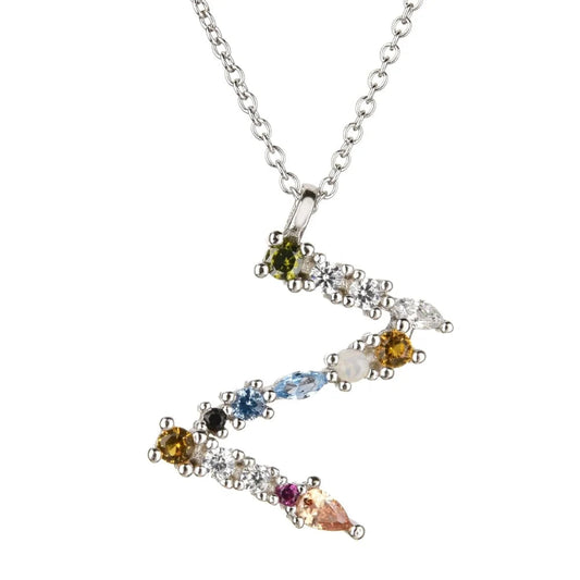Colorful Initial Z Necklace