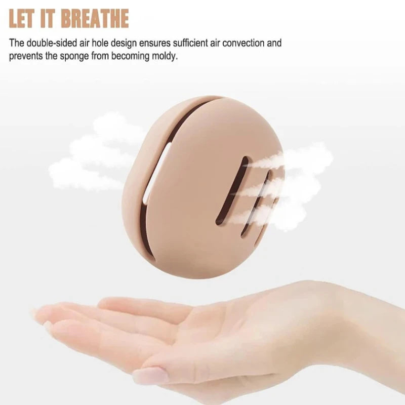 Silicone Makeup Sponge Holder – Breathable Travel Case for Beauty Blenders & Cosmetic Puffs