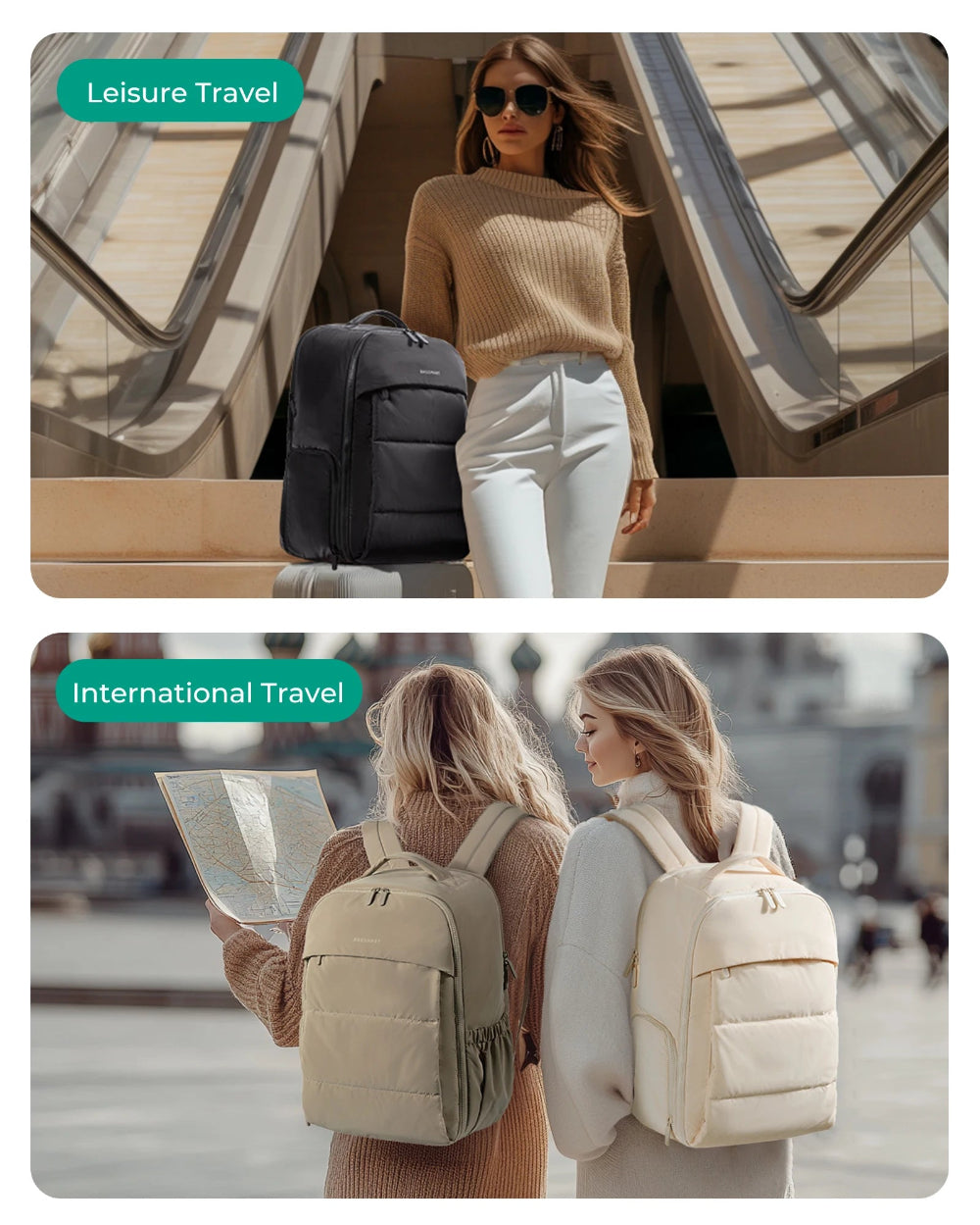 30L Women Travel Backpack Carry On with Shoe Compartment