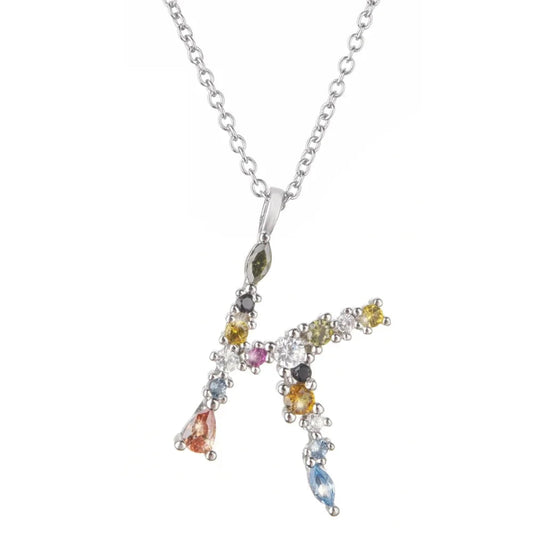 Colorful Initial K Necklace