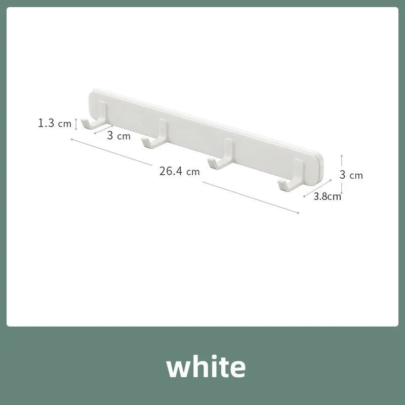 Retractable Self-Adhesive Hook Strip with U-Shaped Hooks | No-Drill Wall Organizer