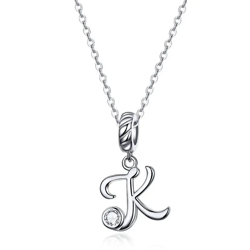 Vintage Initial Letter Charm Necklace