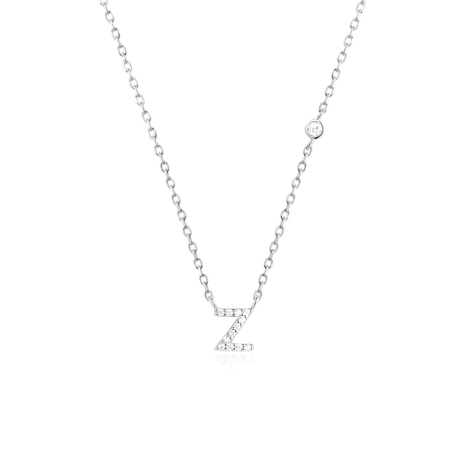 Sterling Silver Gold Letters Pendant Monogram Necklace