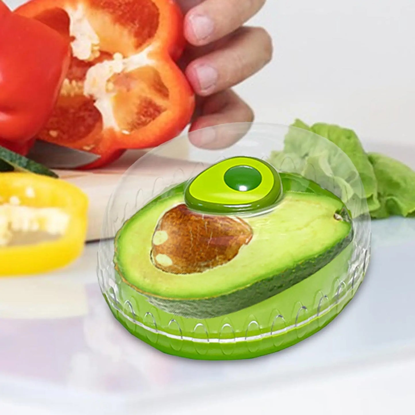 Airtight Fruit & Vegetable Keeper – Dome Storage Container for Avocado, Lemon, Onion & Tomato