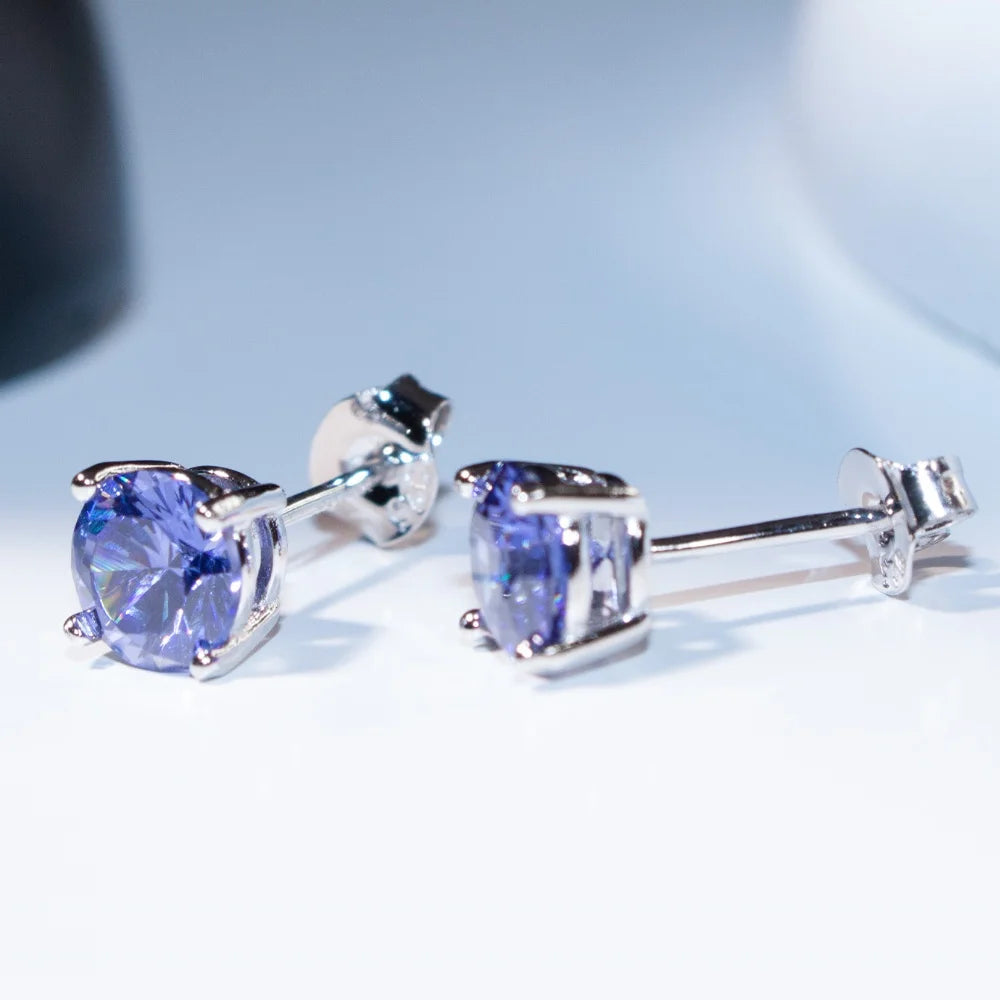 December Birthstone Tanzanite Stud Earrings