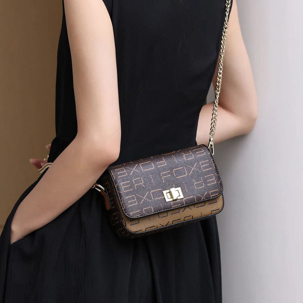 Shoulder & Crossbody Bag With Gold Chain Strap For Women