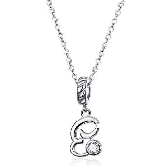 Vintage Initial Letter E Charm Necklace