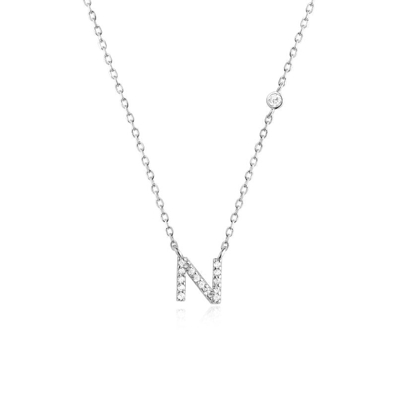 Sterling Silver Gold Letters Pendant Monogram Necklace