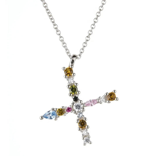 Colorful Initial X Necklace