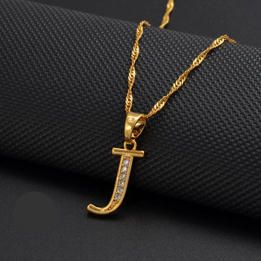 Cubic Zirconia Initial J Necklace