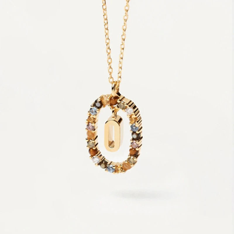 Coloured Zircon Letter Necklace