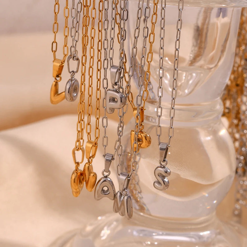 Mini Bubble Up Initial Necklace
