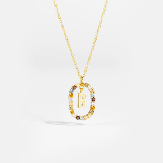 Feminine Initial Alphabet B Necklace