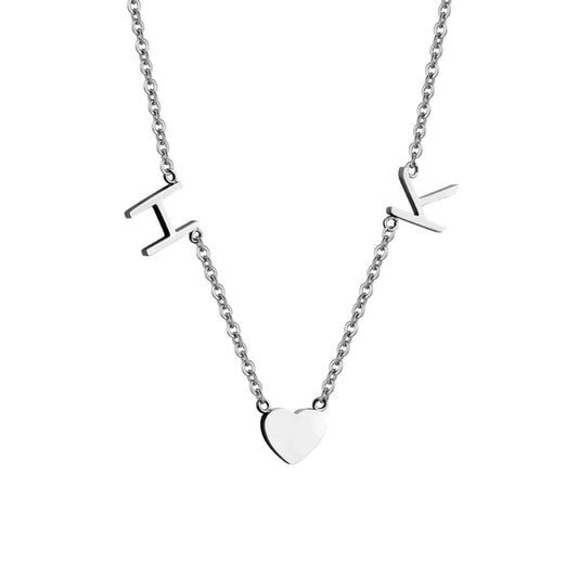 Personalized Heart Initial Necklace