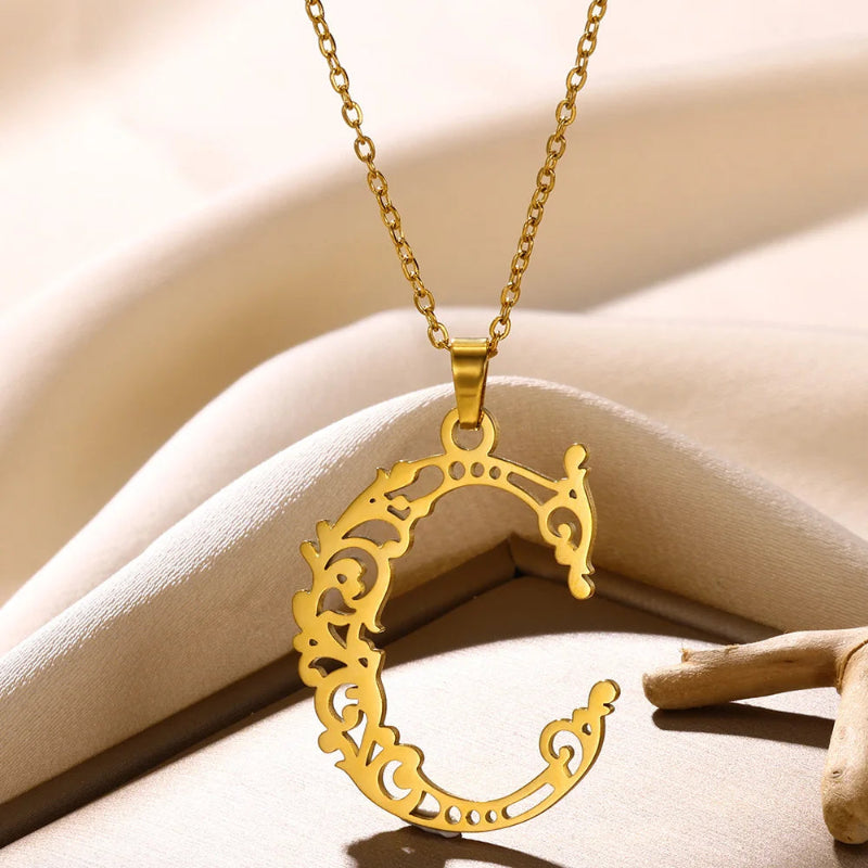 Queen Initial Necklace