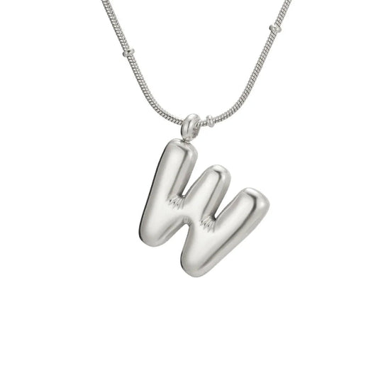 Bubble Initial W Necklace