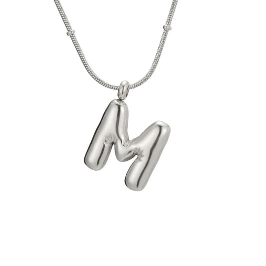 Bubble Initial M Necklace