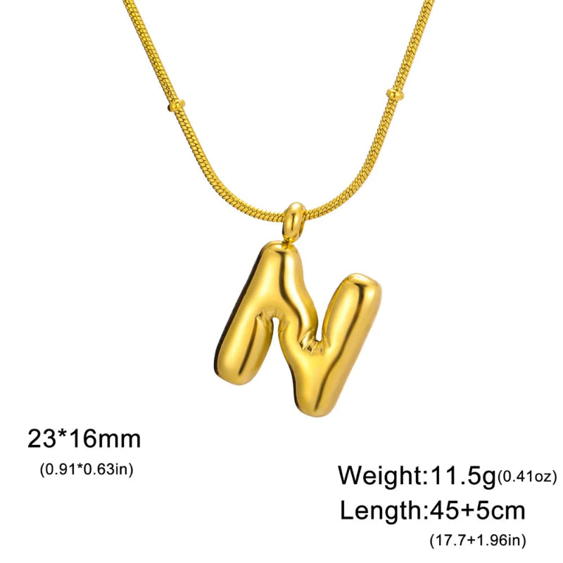Bubble Initial Necklace