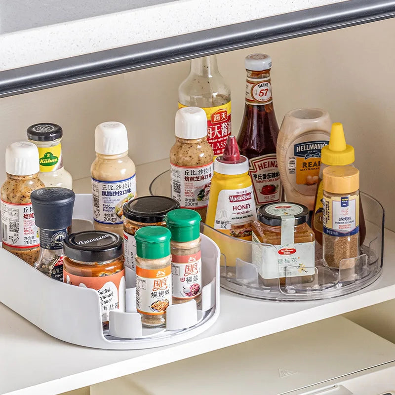 360° Rotating Drink & Beverage Organizer Tray — Fridge, Countertop & Pantry Storage Rack
