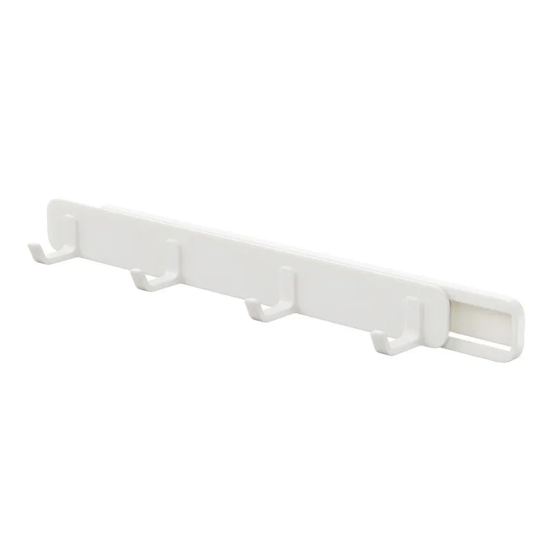 Retractable Self-Adhesive Hook Strip with U-Shaped Hooks | No-Drill Wall Organizer