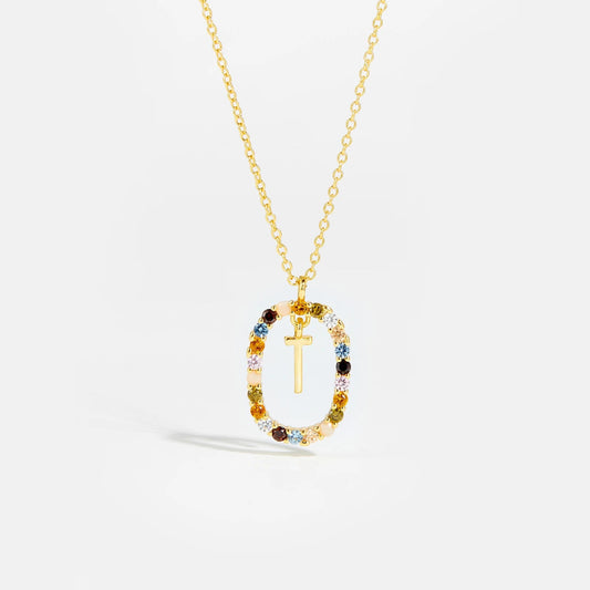 Feminine Initial Alphabet T Necklace