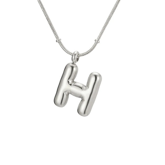 Bubble Initial H Necklace