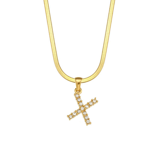 Dazzling Initial X Necklace