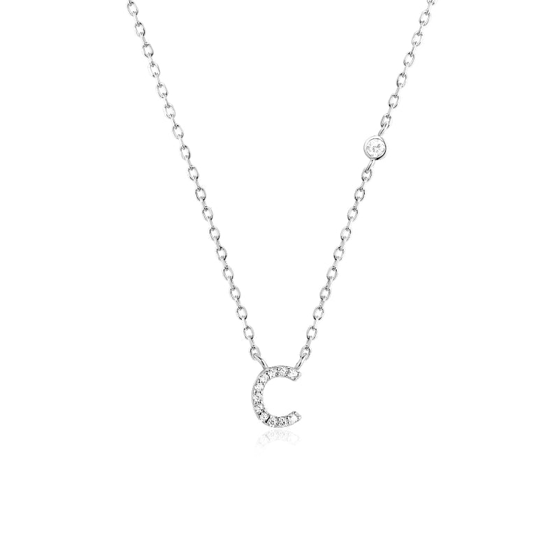 Sterling Silver Gold Letters Pendant Monogram Necklace