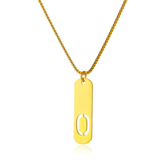 Hollow Initial O Necklace
