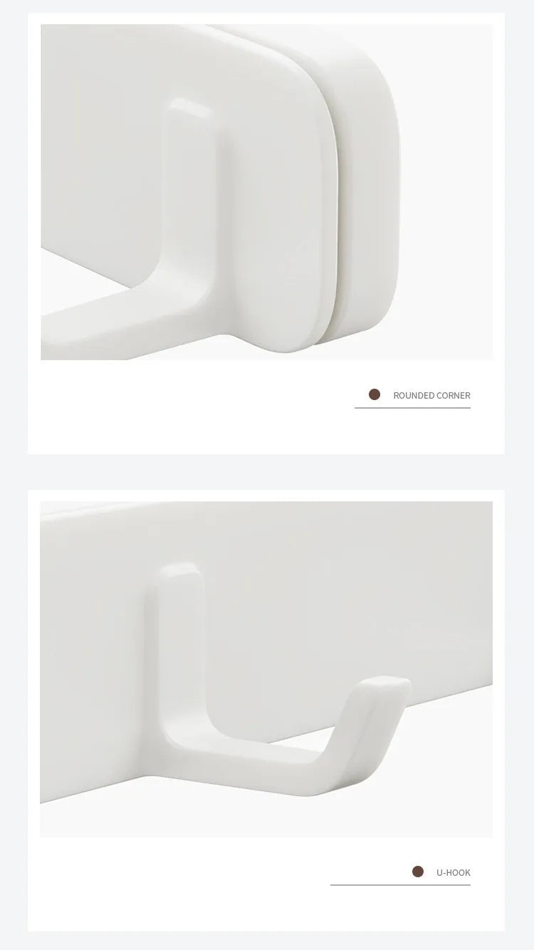 Retractable Self-Adhesive Hook Strip with U-Shaped Hooks | No-Drill Wall Organizer
