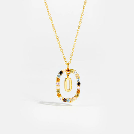 Feminine Initial Alphabet O Necklace