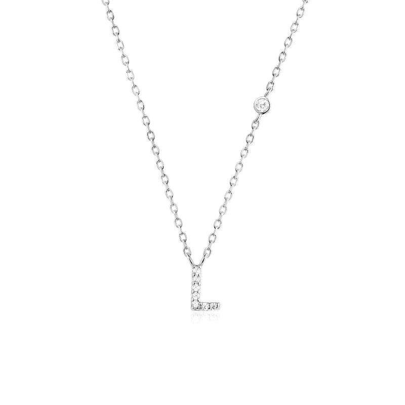Sterling Silver Gold Letters Pendant Monogram Necklace
