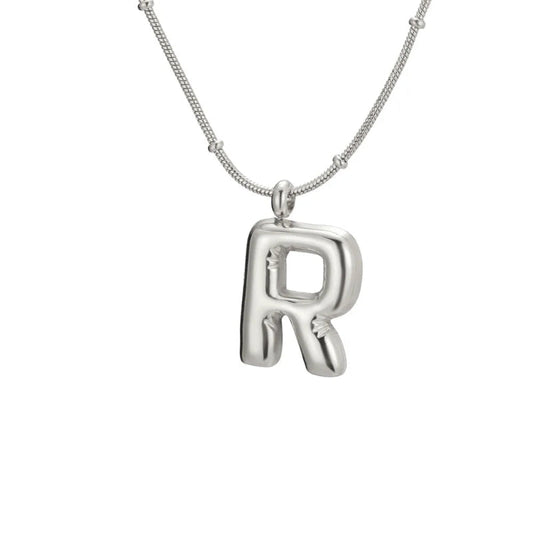 Bubble Initial R Necklace