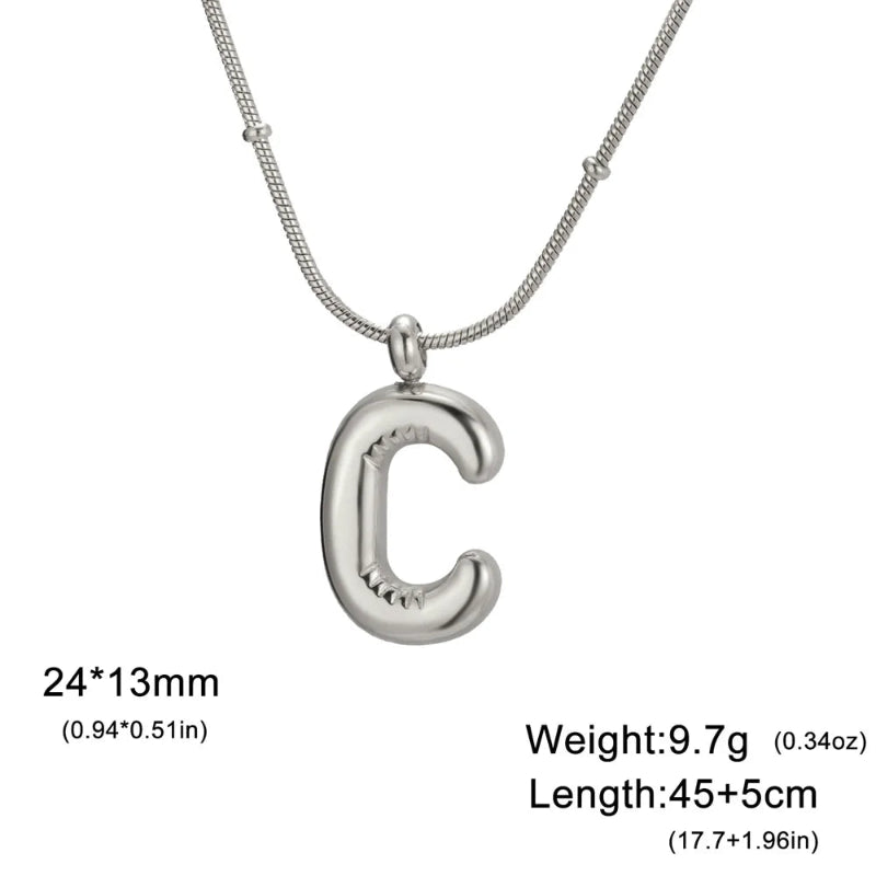 Bubble Initial Necklace