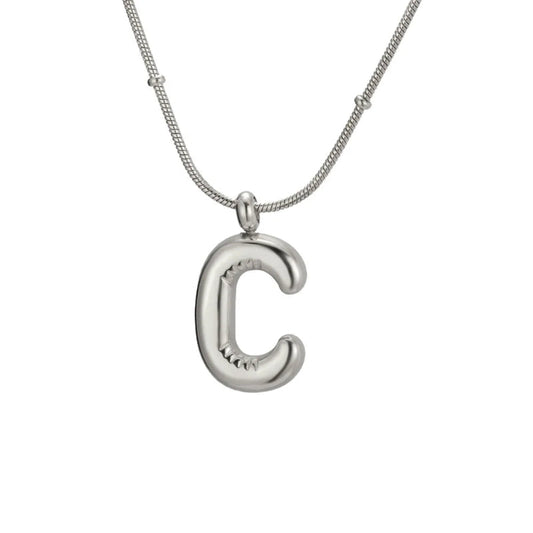 Bubble Initial C Necklace
